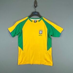 Neymar Jr #10 Brazil National Team Yellow Green Soccer Jersey Kids Youth Large